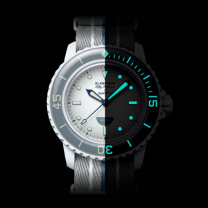Swatch Scuba Bioceramic FiftyFathoms lume